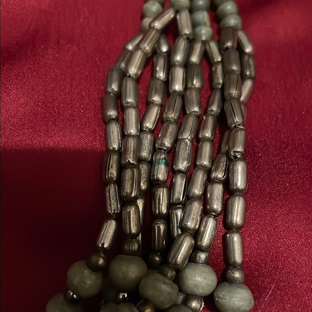 Vintage Sage Green Multi-Strand Necklace - Picture 2 of 7